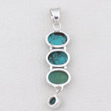 Mexican Turquoise Pendant 925 Sterling Silver