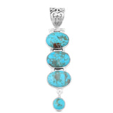 925 Sterling Silver Tibetan Turquoise Pendant