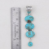 925 Sterling Silver Tibetan Turquoise Pendant