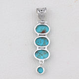 Mexican Turquoise Pendant 925 Sterling Silver