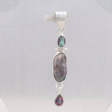 Mystic Quartz & Fresh Water Pearl Silver Pendant