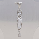 Mystic Quartz & Fresh Water Pearl Silver Pendant