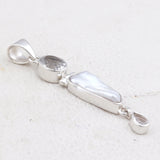 Mystic Quartz & Fresh Water Pearl Silver Pendant