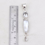 Mystic Quartz & Fresh Water Pearl Silver Pendant