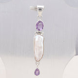 Mystic Quartz & Fresh Water Pearl Silver Pendant