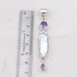 Mystic Quartz & Fresh Water Pearl Silver Pendant