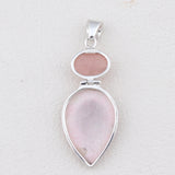 Natural Pink Jasper 925 Sterling Silver Pendant