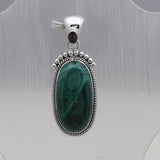 Natural Malachite Silver Pendant