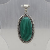 Natural Malachite Silver Pendant