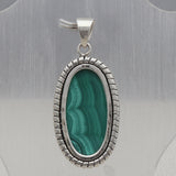 Natural Malachite Silver Pendant