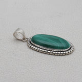 Natural Malachite Silver Pendant