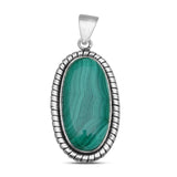 Natural Malachite Silver Pendant