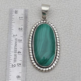 Natural Malachite Silver Pendant