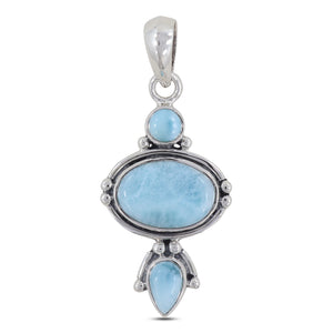 925 Sterling Silver Larimar Pendant