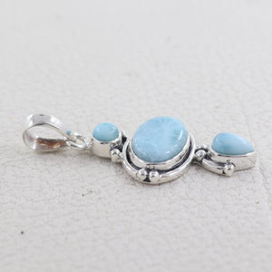 925 Sterling Silver Larimar Pendant