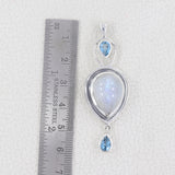 Rainbow Moonstone Sterling Silver Pendant - Moonstone Jewelry