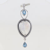 Rainbow Moonstone Sterling Silver Pendant - Moonstone Jewelry