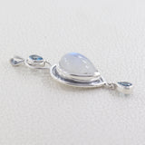 Rainbow Moonstone Sterling Silver Pendant - Moonstone Jewelry