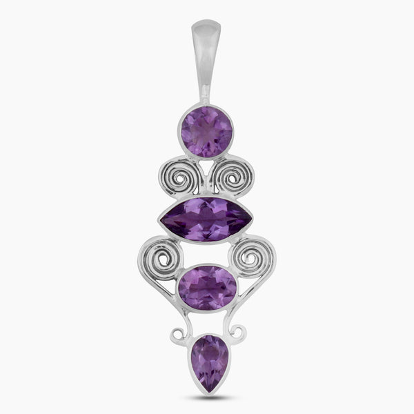 Natural Blue Topaz Gemstone Silver Pendants