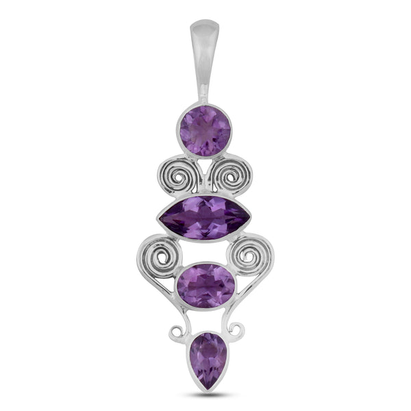 Natural Blue Topaz Gemstone Silver Pendant