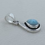 Larimar Gemstone Pendant - 925 Sterling Silver Pendant