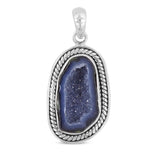 Mexican Coconut Geode 925 Sterling Silver Pendant