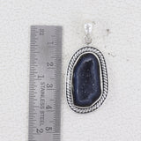 Mexican Coconut Geode 925 Sterling Silver Pendant