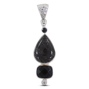 925 Silver Black Rutilated Quartz Pendant