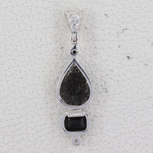 925 Silver Black Rutilated Quartz Pendant