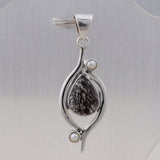 Rainbow Moonstone & Blue Topaz Silver Pendant