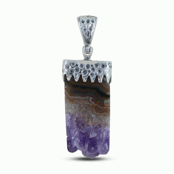 925 Silver Amethyst Slice Pendant