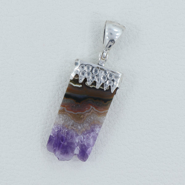 925 Silver Amethyst Slice Pendant
