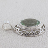 Natural Green Amethyst Pendant 925 Sterling Silver