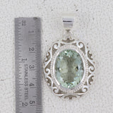 Natural Green Amethyst Pendant 925 Sterling Silver