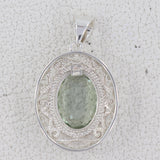 Natural Green Amethyst Pendant 925 Sterling Silver