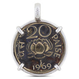 Copper Coin 925 Sterling Silver Pendant