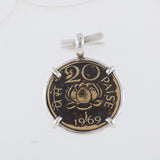 Copper Coin 925 Sterling Silver Pendant