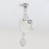 Rainbow Moonstone Silver Pendant