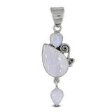 Rainbow Moonstone Silver Pendant