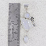 Rainbow Moonstone Silver Pendant