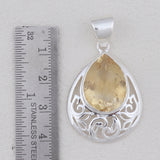 Green Amethyst Gemstone Pendant 925 Sterling Silver