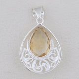 Green Amethyst Gemstone Pendant 925 Sterling Silver