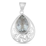 Green Amethyst Gemstone Pendant 925 Sterling Silver