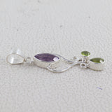 Natural Amethyst Silver Pendant