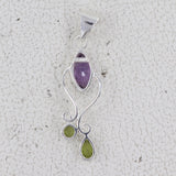 Natural Amethyst Silver Pendant