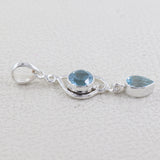 Natural Blue Topaz Sterling Silver Pendant