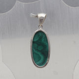 Natural Malachite Silver Pendant