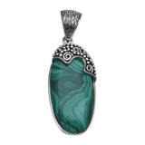 Natural Malachite Silver Pendant