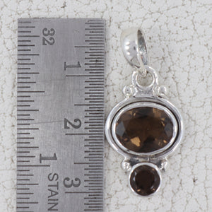 925 Silver Smoky Quartz Pendants