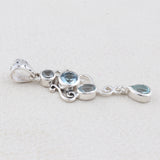 Natural Blue Topaz 925 Sterling Silver Pendant